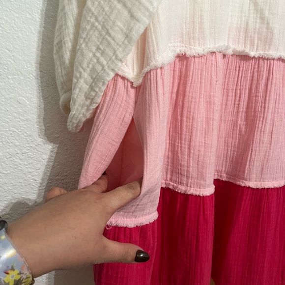 Women’s SMITH & SOUL BNWT Multicolor Pink And White Long Sleeve Dress Tiered XXL - Picture 9 of 12